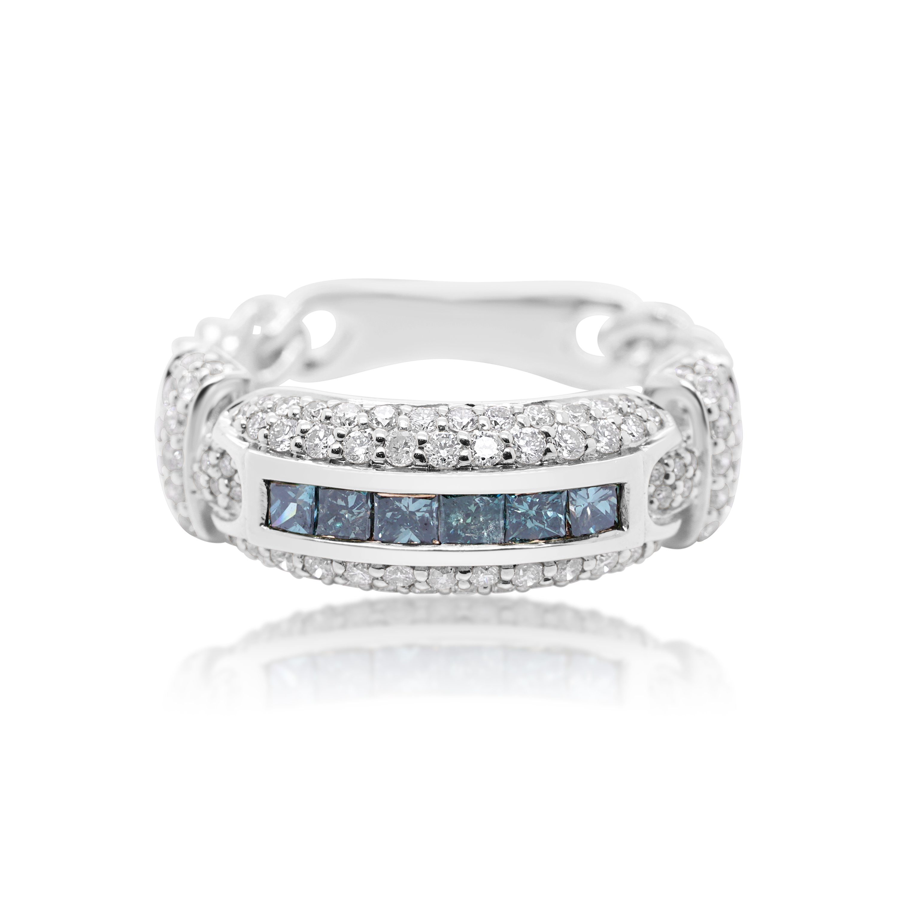 Blue Diamond Ring 0.95 ct. 14K White Gold - YP Jewelers - Fine